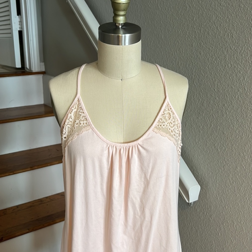 In Bloom by Jonquil Lace Trim Cotton Blend Pale Pink Chemise​​​​​​​​​ - Picture 2 of 7